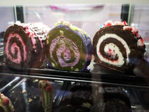 Selection of yule logs for Christmas at Chonk in Malaga