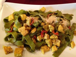 BioFresh pasta with tofu at BIOfresh in Bucharest