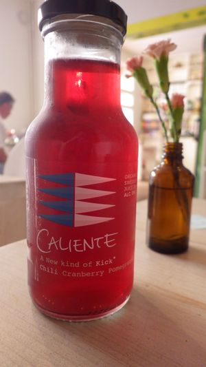 Chilli, pomegranate and cranberry juice drink at Matapoteket in Stockholm