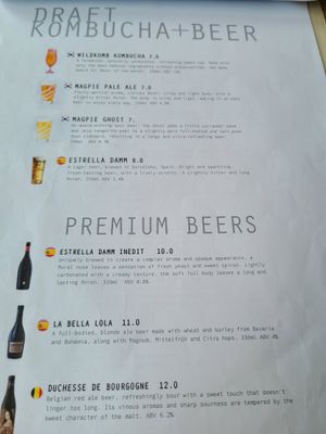 Beer menu at Plant Bakery 플랜트 in Seoul