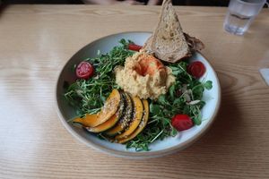 Hummus + Roasted Squash Salad (one of my favorites)  at Plant Bakery 플랜트 in Seoul
