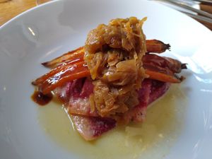 Maultaschen rote Beete at WILLICHS in Mainz