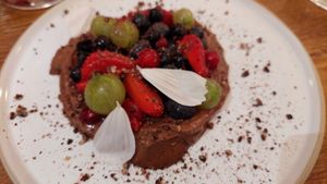 Chocolate cream with regional berries at WILLICHS in Mainz