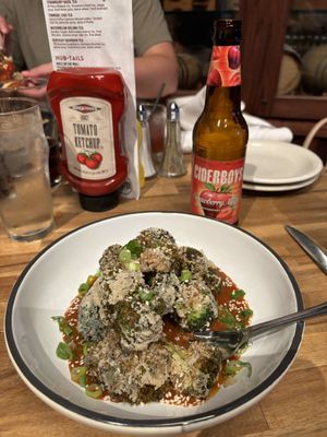 Had the yummy Crispy Sesame Broccoli !  at HUB Tavern + Grill in Kalamazoo