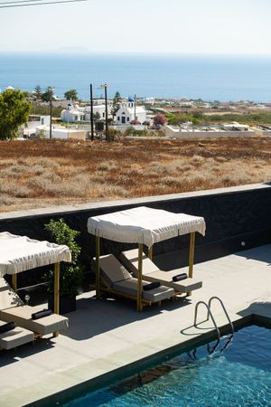 Bios Santorini, Vegan Boutique Hotel outdoor area pool at The Noverian Bios Santorini, Vegan Boutique Hotel in Santorini