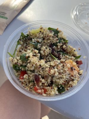 Quinoa salad on most days for part of vegan breakfast  at The Noverian Bios Santorini, Vegan Boutique Hotel in Santorini