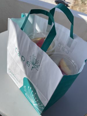 Huge Vegan breakfast delivered like this daily.   at The Noverian Bios Santorini, Vegan Boutique Hotel in Santorini