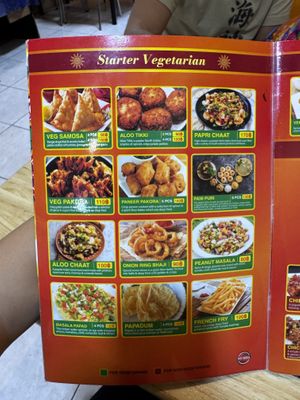 Menú  at Indian Kebab and Curries in Bangkok