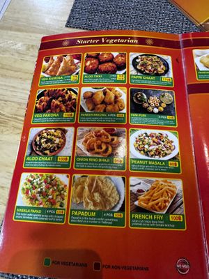 Menú  at Indian Kebab and Curries in Bangkok