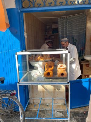 Outside at Moroccan Doughnuts Sfenj in Essaouira