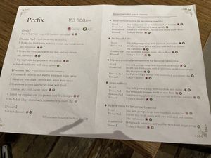 Set dinner menu  at Bio Cafe in Tokyo