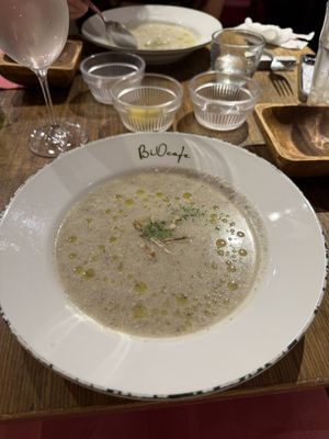 Mushroom soup, could use some pepper  at Bio Cafe in Tokyo