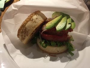 Veggie burger. Meh. at Bio Cafe in Tokyo