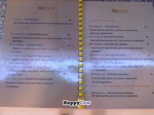 Menu pages at 89 Organic Vegetarian Food in Chiang Mai