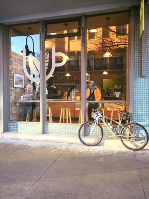 Biker Friendly at Good Harbor Coffee and Bakery in Traverse City