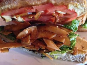 CLT (Coconut, lettuce, tomato) YUM! at Tap and Mallet in Rochester