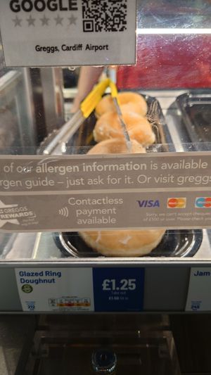 Glazed donut at CWL - Greggs in Cardiff