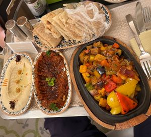 Food at the room. Best Hummus 🤤  at Osmanly Restaurant in Cairo