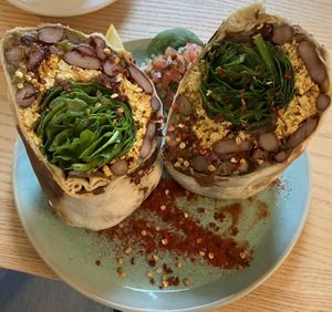 Breakfast burrito with scrambled tofu  at Good One Café - Schanze in Hamburg