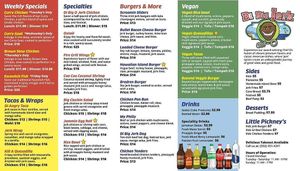 Clearly marked vegan section! at Di Big Jerk in Gainesville