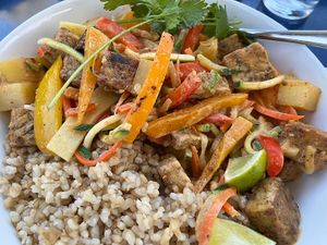 curry bowl at Bodhi Bistro in Corvallis