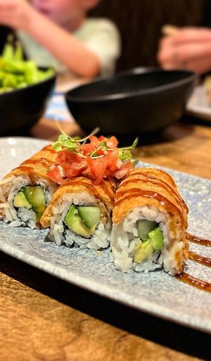 Saving Nemo* (avocado & cucumber sushi with tofu and salsa) *get it.   at Mikuni in Folsom