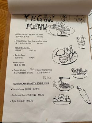 Vegan/vegetarian menu at Vspace Guesthouse and Cafe in Malacca