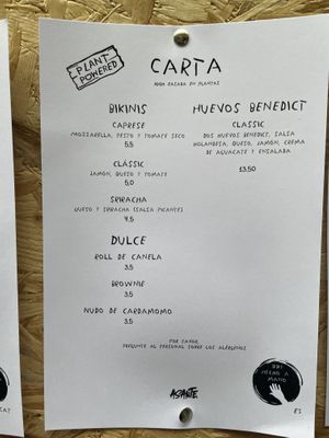 Menu  at Asante in Barcelona