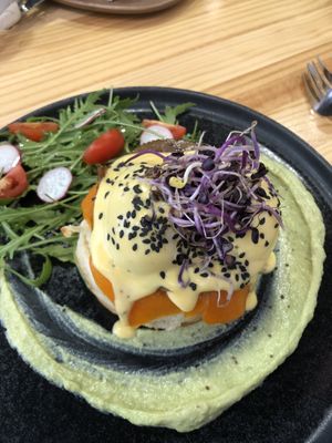 Eggs benedict, so beautiful  at Asante in Barcelona