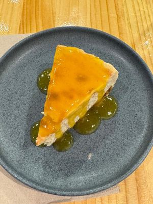 Peach and bergamot cheesecake  at Asante in Barcelona