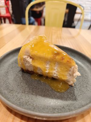 Cheesecake with apricot at Asante in Barcelona