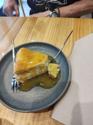 Peach and bergamot cheesecake at Asante in Barcelona