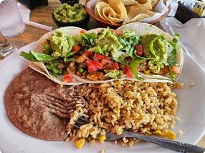 Vegan Tacos Al Carbon at Tequila Sunrise Mexican Grill in Oakland Park