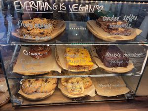 Various vegan bakes at Oat and Bean in Cardiff