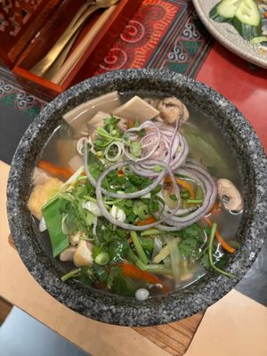 Vegan Vietnamese noodle soup  at The Hangout Vietnamese & More - Korte Houtstraat in The Hague