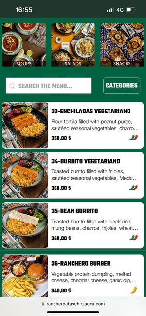 Vegan options   at Ranchero - Watergarden in Istanbul