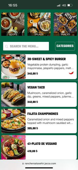 Vegan options   at Ranchero - Watergarden in Istanbul