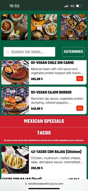 Vegan options   at Ranchero - Watergarden in Istanbul