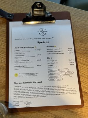 Die Karte...  at Waldcafé Blattwerk in Wershofen
