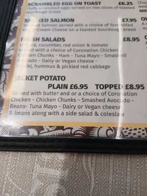 Salad & Jacket Potatoes options. at Rainbow Tea Rooms in Chester
