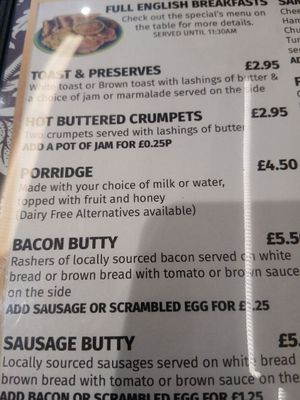 Porridge Options. at Rainbow Tea Rooms in Chester