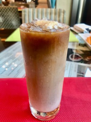 Iced soya latte at Sofra Bld in Abu Dhabi