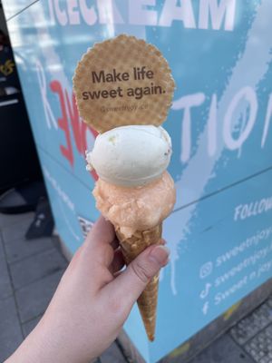 Ice cream in cone   at Sweet n joy  in Frankfurt