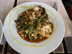 Exceptionally delicious roasted cauliflower dish  at Vert & Frais in Madrid