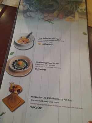 Menu at OMMI Vegetarian in Ho Chi Minh City