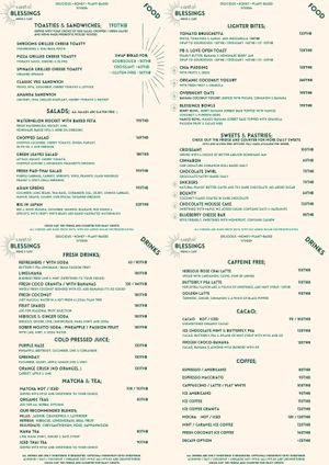 Our new menu 11.11.24 at Blessings Home & Café in Koh Phangan