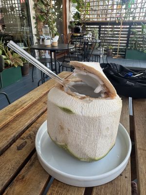Fresh coconut 🥥  #Veganuary at Blessings Home & Café in Koh Phangan