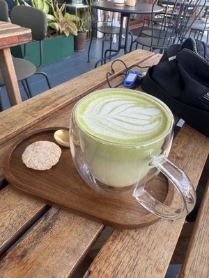 Matcha with almond milk  #Veganuary at Blessings Home & Café in Koh Phangan