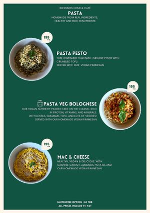 Menu 2026 at Blessings Home & Café in Koh Phangan