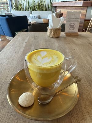 Golden latte  at Blessings Home & Café in Koh Phangan